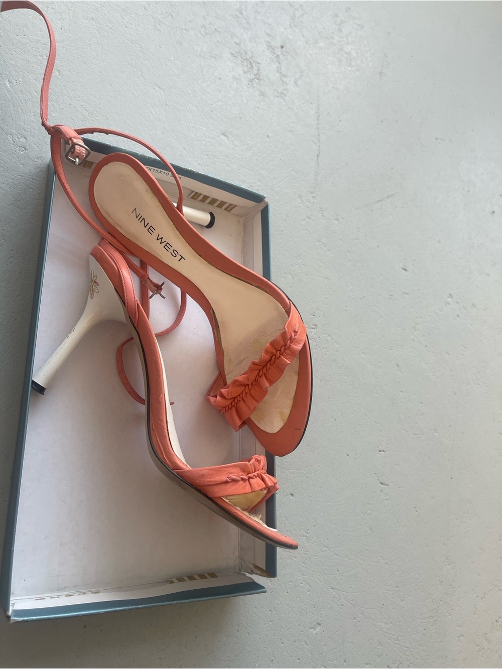 Nine West Coral Ruffled Ankle-Strap Sandals